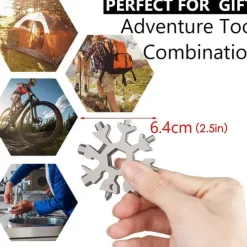 18-in-1 Snowflake Multi Tool Xmas Stainless Steel Snowflake Bottle Opener/Flat Cross Screwdriver Kit/Wrench Durable and Portable to Take Great Christmas gift