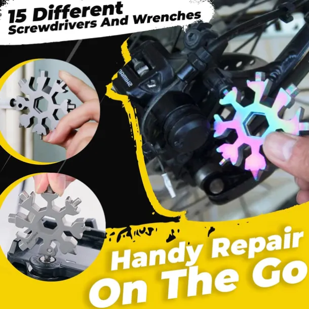 18-in-1 Snowflake Multi Tool Xmas Stainless Steel Snowflake Bottle Opener/Flat Cross Screwdriver Kit/Wrench Durable and Portable to Take Great Christmas gift