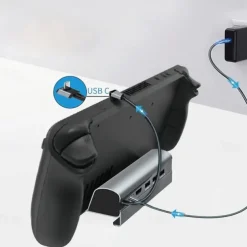 6-in-1 Steam Deck Dock USB-C HUB Docking Station LAN HDMI Compatible with 4K HDMI Gigabit Ethernet 60W PD USB 3.0 Ports