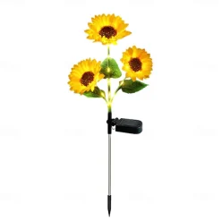 3-in-1 Sunflower Lights Solar Outdoor LED Courtyard Park Decoration Sunflower Ground Insertion Atmosphere Light Lawn Imitation Floor Lamp Lawn Lamp