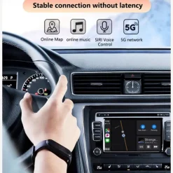 2-In-1 Wireless CarPlay Adapter Android Auto Wireless Adapter Type-C/USB Plug & Play 5Ghz WiFi Carplay Wireless Adapter