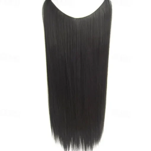 24inch 50grams 100grams Synthetic Hair Extension Gradual Color Brown Gray Blonde String Halo Hairpieces Extensions