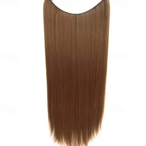 24inch 50grams 100grams Synthetic Hair Extension Gradual Color Brown Gray Blonde String Halo Hairpieces Extensions
