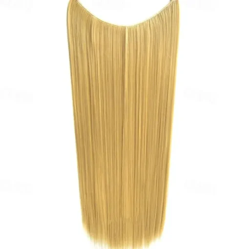 24inch 50grams 100grams Synthetic Hair Extension Gradual Color Brown Gray Blonde String Halo Hairpieces Extensions