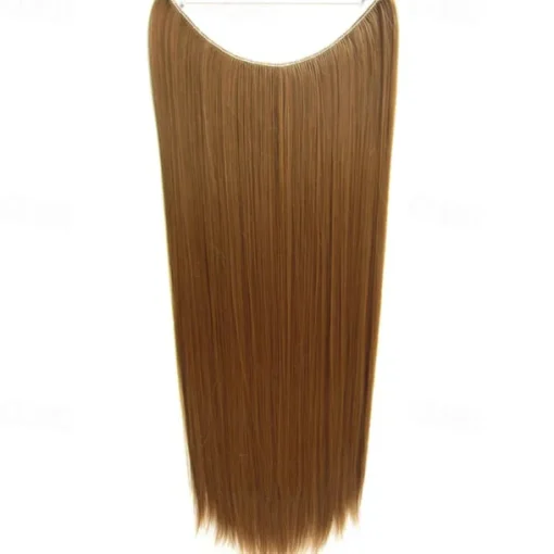 24inch 50grams 100grams Synthetic Hair Extension Gradual Color Brown Gray Blonde String Halo Hairpieces Extensions