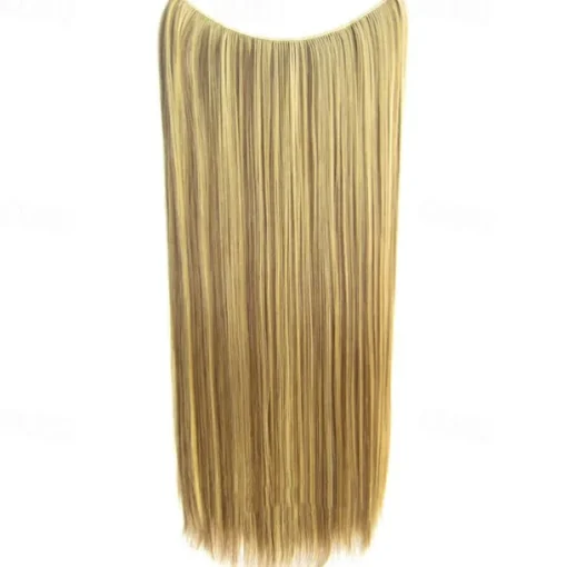 24inch 50grams 100grams Synthetic Hair Extension Gradual Color Brown Gray Blonde String Halo Hairpieces Extensions
