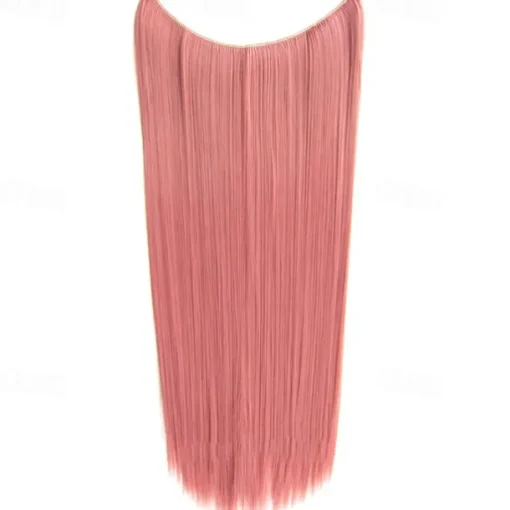 24inch 50grams 100grams Synthetic Hair Extension Gradual Color Brown Gray Blonde String Halo Hairpieces Extensions