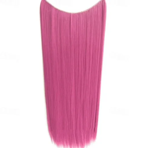 24inch 50grams 100grams Synthetic Hair Extension Gradual Color Brown Gray Blonde String Halo Hairpieces Extensions
