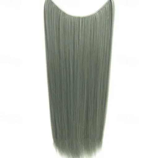 24inch 50grams 100grams Synthetic Hair Extension Gradual Color Brown Gray Blonde String Halo Hairpieces Extensions