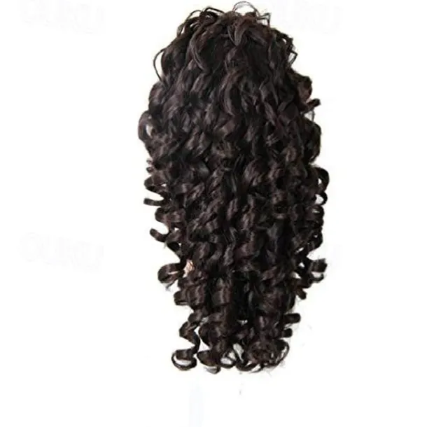 20inch kinky curly claw in ponytail hair s fake hair pony tail hair piece red/black/brown tress 3 colors #4 20inches