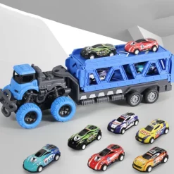 30.71inch Length Deformed Track Toy Car With 6pcs Alloy CarsHalloween And Festival Gift For Boys And Girls