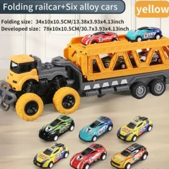 30.71inch Length Deformed Track Toy Car With 6pcs Alloy CarsHalloween And Festival Gift For Boys And Girls
