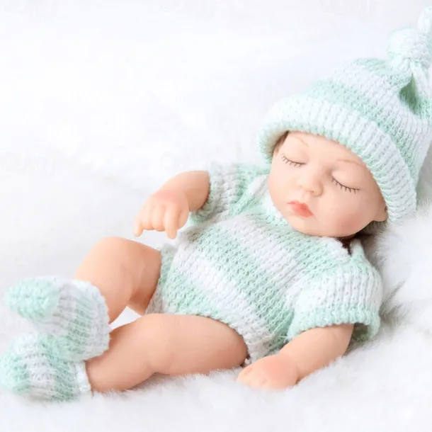 7inch/18cm New Realistic Rebirth Soft Doll And Mini Sleep Of Clothes Christmas Gift Halloween Gift