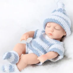 7inch/18cm New Realistic Rebirth Soft Doll And Mini Sleep Of Clothes Christmas Gift Halloween Gift