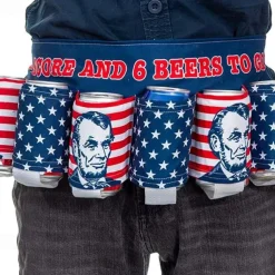 Independence Day Beer Belt, KEEP AMERICA DRUNK Beverage Beer Belt, Stripes And Stars Pattern USA Americana Patriotic Beer Belt, 4th Of July Party Decor, Summer Party Outdoor Decorations, Outdoor Party Favors