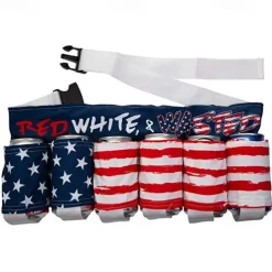 Independence Day Beer Belt, KEEP AMERICA DRUNK Beverage Beer Belt, Stripes And Stars Pattern USA Americana Patriotic Beer Belt, 4th Of July Party Decor, Summer Party Outdoor Decorations, Outdoor Party Favors