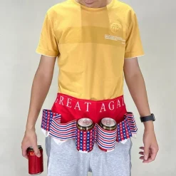 Independence Day Beer Belt, KEEP AMERICA DRUNK Beverage Beer Belt, Stripes And Stars Pattern USA Americana Patriotic Beer Belt, 4th Of July Party Decor, Summer Party Outdoor Decorations, Outdoor Party Favors