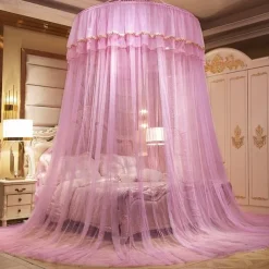 Indoor Bed Canopy Mosquito Net with Double-layer Luxury Top Easy Installation,suitable for couples family