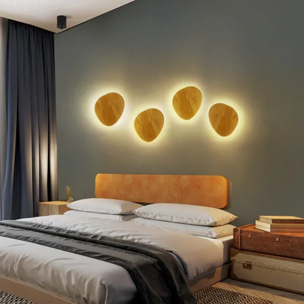 Indoor Modern Nordic Style Indoor Wall Lights Living Room Bedroom Wood Wall Light 110-120V 220-240V