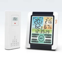 Indoor Outdoor Thermometer Wireless Digital Hygrometer Thermostat Temperature & Humidity Monitor with Touchscreen LCD Backlight