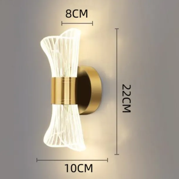Indoor Wall Light LED Copper Dimmable Living Room Bedroom Metal Wall Lights 3000K E26 Wall Light Fixtures for Bedroom Bathroom