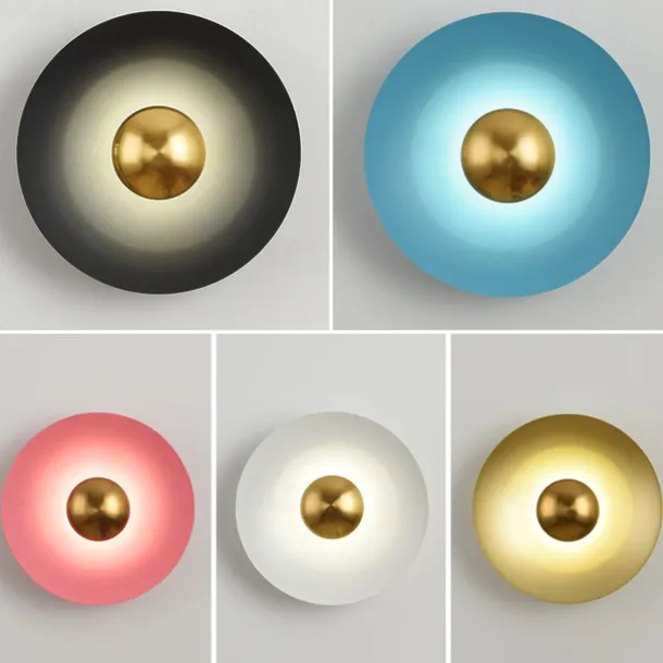 Indoor Wall Light LED Copper Circle Design Living Room Bedroom Metal Wall Lights 3000K E26 Wall Light Fixtures for Bedroom Bathroom