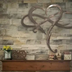 Infinity Heart Wall Decor, Unique Infinity Heart Metal Art Wall Decor Love Sign Steel Wall Plaques Bedroom Ornaments for Home Wedding Decor, Room Living Room Decoration