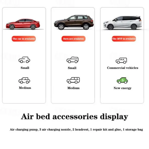 Inflatable Car Air Mattress Split Travel Bed Mattress For Car SUV Trunk Portable Comfortable Mattress Automatic Inflatable