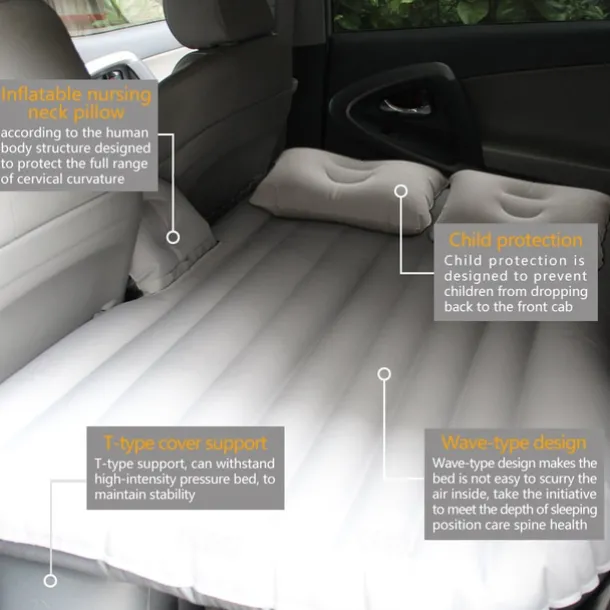 Inflatable Car Air Mattress Split Travel Bed Mattress For Car SUV Trunk Portable Comfortable Mattress Automatic Inflatable