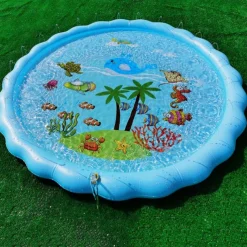 Inflatable Sprinkler Pool Children's Water Playing Toys Shark Swimming Pool Game Sprinkler Pool Dog Sprinkler Pad