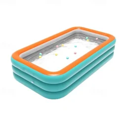 Inflatable Swimming Pools, Rectangular Inflatable Swimming Pool for Kids, Family Blow up Pool, Lounge Inflatable Pool for Backyard Garden Outdoor, Easy to Inflatable