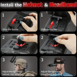 Infrared Night Vision Goggles for Adults Rechargeable Binoculars with 2.7-Inch Screen 1080P FHD Video & Photo 8x Optical and Digital Zoom Compatible with MICH Helmet