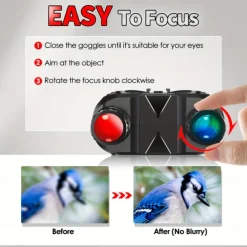 Infrared Night Vision Goggles for Adults Rechargeable Binoculars with 2.7-Inch Screen 1080P FHD Video & Photo 8x Optical and Digital Zoom Compatible with MICH Helmet