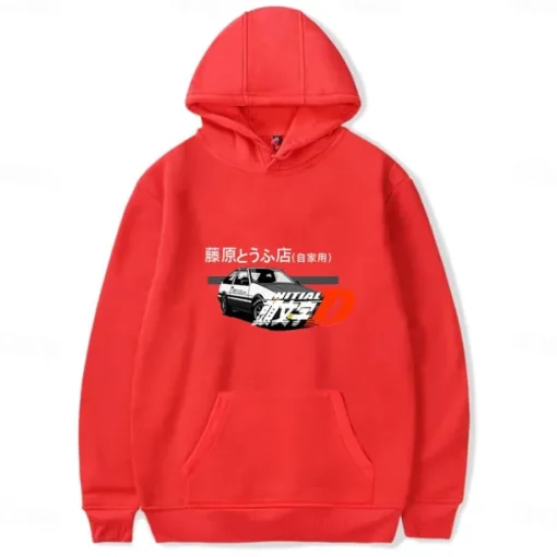 Initial D Takumi Fujiwara Hoodie Cartoon Manga Anime Harajuku Graphic Kawaii For Couple's Men's Women's Adults' Back To School Hot Stamping