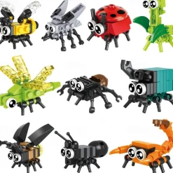 Insect Building Blocks Insect Model Different Little Insects Building Blocks Bee Ladybug Firefly Dragonfly Spider Toy For Boy/Girl Children's Toys Gifts Easter Gift Christmas Halloween Gift