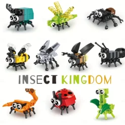 Insect Building Blocks Insect Model Different Little Insects Building Blocks Bee Ladybug Firefly Dragonfly Spider Toy For Boy/Girl Children's Toys Gifts Easter Gift Christmas Halloween Gift