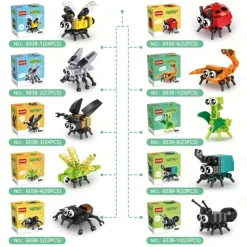 Insect Building Blocks Insect Model Different Little Insects Building Blocks Bee Ladybug Firefly Dragonfly Spider Toy For Boy/Girl Children's Toys Gifts Easter Gift Christmas Halloween Gift