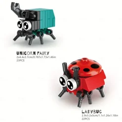 Insect Building Blocks Insect Model Different Little Insects Building Blocks Bee Ladybug Firefly Dragonfly Spider Toy For Boy/Girl Children's Toys Gifts Easter Gift Christmas Halloween Gift