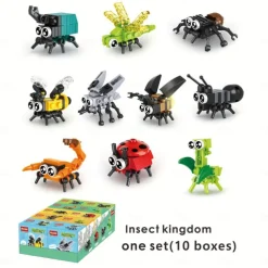 Insect Building Blocks Insect Model Different Little Insects Building Blocks Bee Ladybug Firefly Dragonfly Spider Toy For Boy/Girl Children's Toys Gifts Easter Gift Christmas Halloween Gift