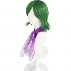 Inside Out 2 Disgust Wig Cosplay Short Green Wig for Women Anime Cosplay Green Bob Wig with Bangs Sythetic Hair Wig Anime Styled Wigs for Carnival Costume Party (Only Wigs) Halloween Wigs