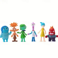 Inside Out Movie 6-Piece PVC Figure Set - Collector's Articulated Joy Fear Anger Sadness Character Statues for Display & Party Decor - Ideal for Teens 14+