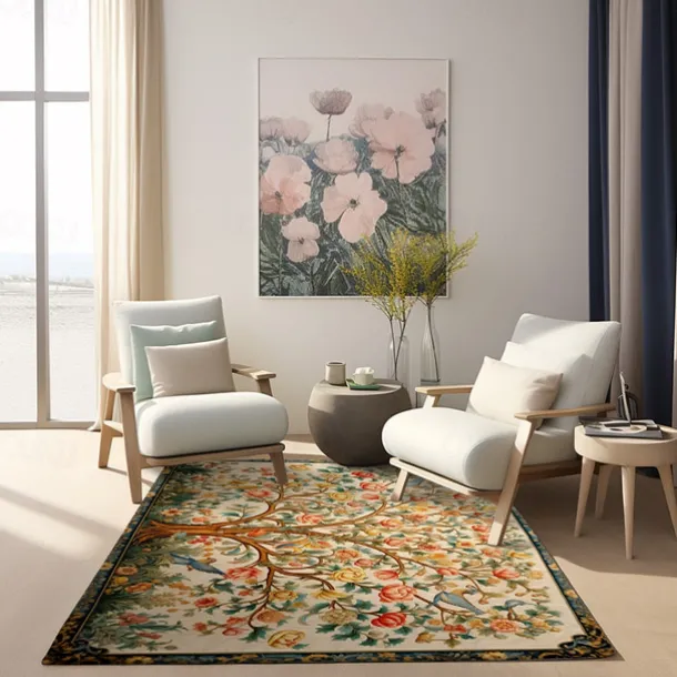 Inspired by William Morris Area Rug Kitchen Mat Non-Slip Oil Proof Floor Mat Livingroom Rug Indoor Outdoor Mat Bedroom Decor Bathroom Mat Entrance Rug Door Mat Bird Tree of Life