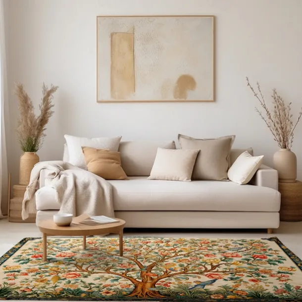 Inspired by William Morris Area Rug Kitchen Mat Non-Slip Oil Proof Floor Mat Livingroom Rug Indoor Outdoor Mat Bedroom Decor Bathroom Mat Entrance Rug Door Mat Bird Tree of Life