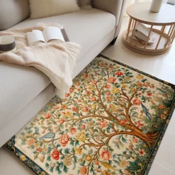 Inspired by William Morris Area Rug Kitchen Mat Non-Slip Oil Proof Floor Mat Livingroom Rug Indoor Outdoor Mat Bedroom Decor Bathroom Mat Entrance Rug Door Mat Bird Tree of Life