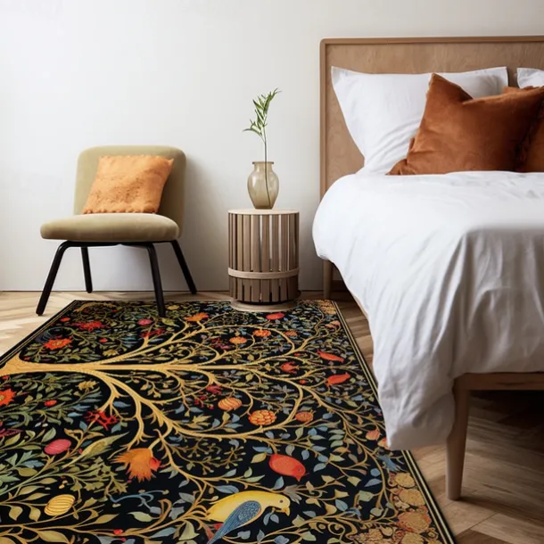 Inspired by William Morris Area Rug Kitchen Mat Non-Slip Oil Proof Floor Mat Livingroom Rug Indoor Outdoor Mat Bedroom Decor Bathroom Mat Entrance Rug Door Mat Bird Tree of Life