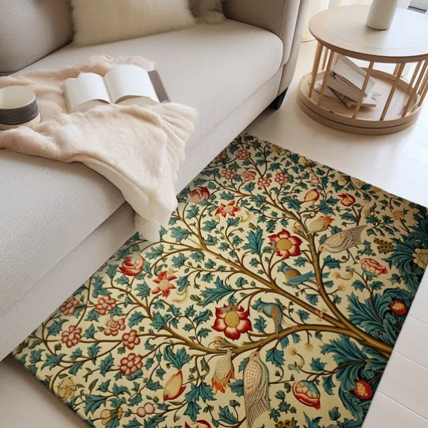 Inspired by William Morris Area Rug Kitchen Mat Non-Slip Oil Proof Floor Mat Livingroom Rug Indoor Outdoor Mat Bedroom Decor Bathroom Mat Entrance Rug Door Mat Bird Tree of Life