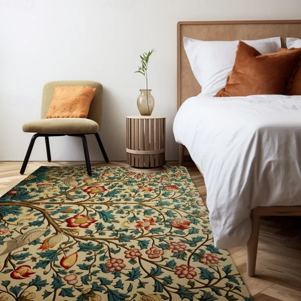 Inspired by William Morris Area Rug Kitchen Mat Non-Slip Oil Proof Floor Mat Livingroom Rug Indoor Outdoor Mat Bedroom Decor Bathroom Mat Entrance Rug Door Mat Bird Tree of Life