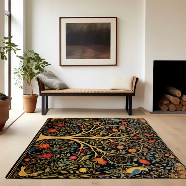 Inspired by William Morris Area Rug Kitchen Mat Non-Slip Oil Proof Floor Mat Livingroom Rug Indoor Outdoor Mat Bedroom Decor Bathroom Mat Entrance Rug Door Mat Bird Tree of Life