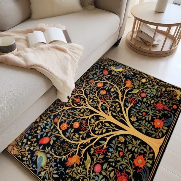 Inspired by William Morris Area Rug Kitchen Mat Non-Slip Oil Proof Floor Mat Livingroom Rug Indoor Outdoor Mat Bedroom Decor Bathroom Mat Entrance Rug Door Mat Bird Tree of Life