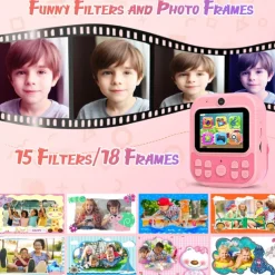 Instant Print Camera for Kids HD 1080P Print Camera for Kids Digital Camera With 3 Rolls Print Paper for Children Toys Boy Girls Christmas Gift